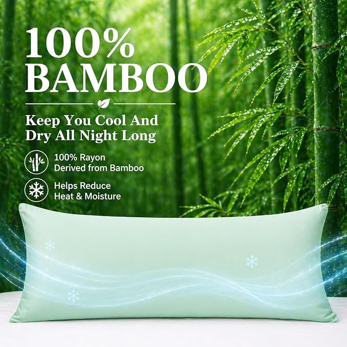 evoLive 100% Rayon Derived from Bamboo Cooling Breathable Body Pillow - Image 2
