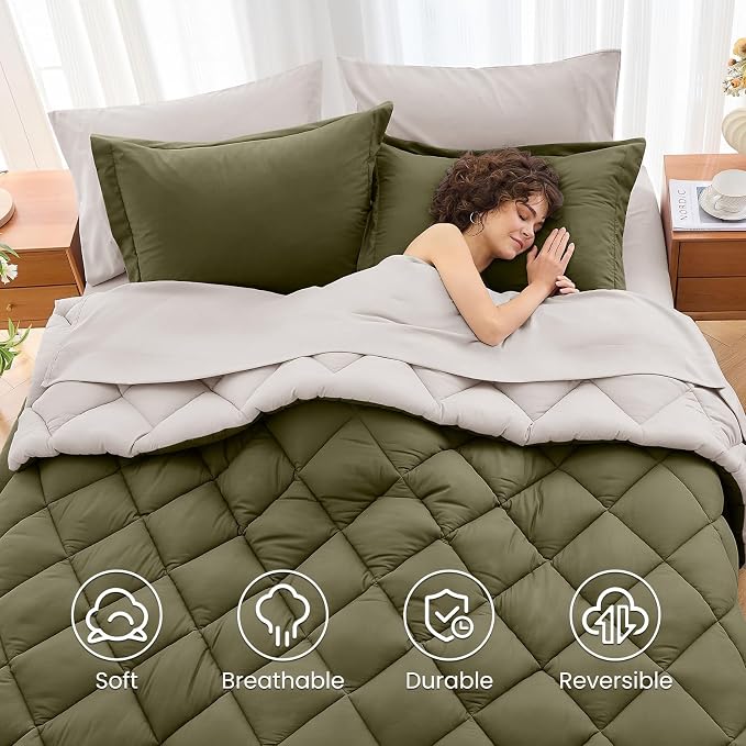 MUXHOMO 5 Pieces Twin XL Comforter Set, Reversible Bed in a Bag Twin XL Size - Image 6