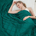 Green Weighted Blanket for Adults 15lbs, Queen Size Cooling Heavy Throw Blanket by BETU