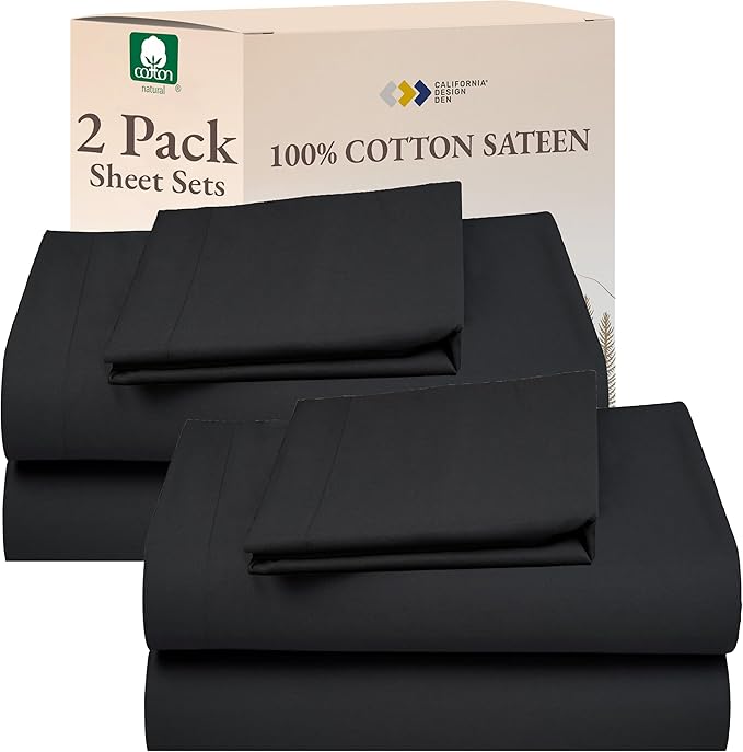 California Design Den 100% Cotton 2-Pack Twin XL Sheet Sets, Soft Extra Long by CaliforniaDesignDen