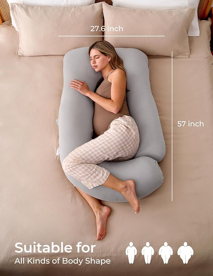 Momcozy Pregnancy Pillows for Sleeping, U Shaped Full Body Pillow for Pregnancy - Image 8