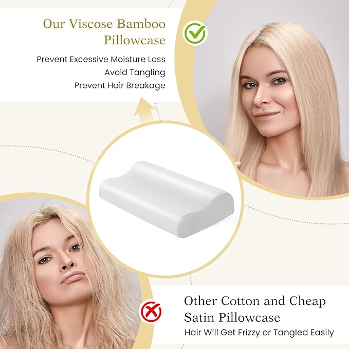 Cooling Contour Pillowcase- Rayon Derived from Bamboo Contour Cervical Neck - Image 4