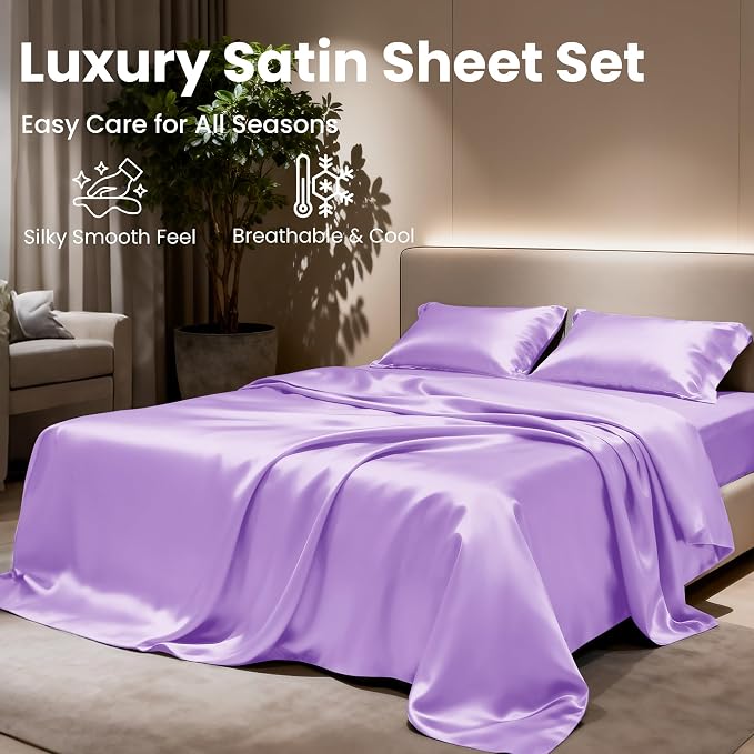 Love's cabin Full Size Satin Sheet Sets - Image 8
