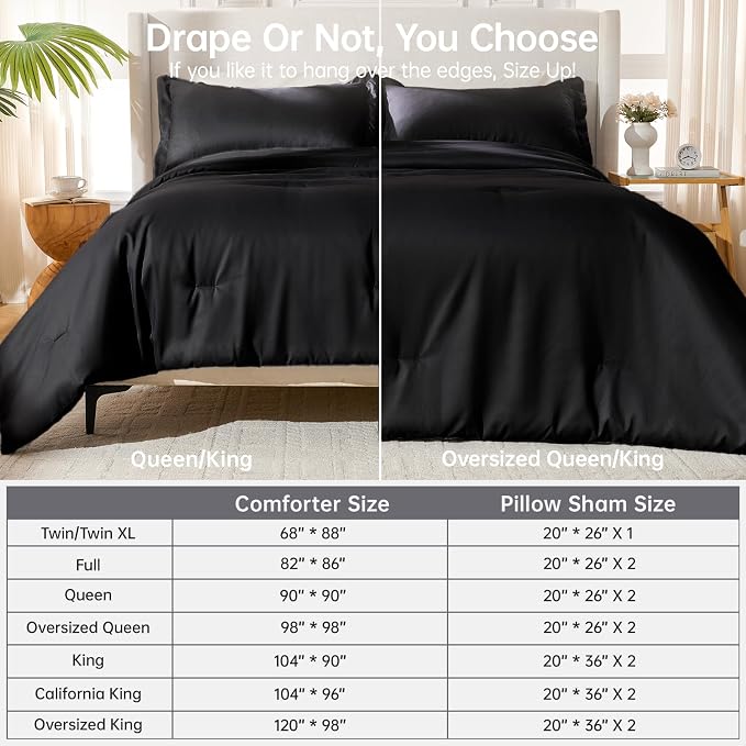 MUXHOMO Black Queen Comforter Set, All Season Ultra Soft Down Alternative - Image 8