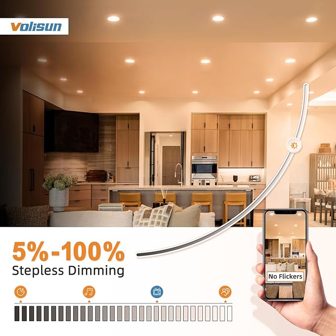 VOLISUN 12 Pack 4 Inch 5CCT Recessed Light - Image 4