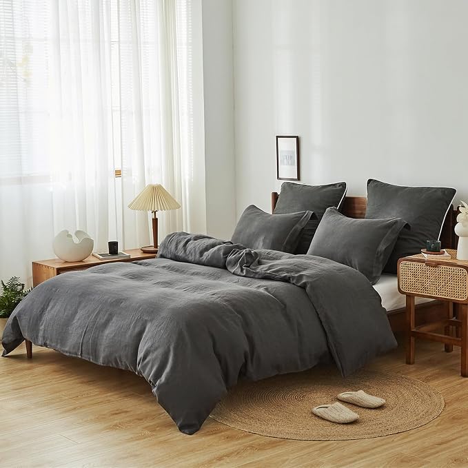 Simple&Opulence 100% Linen Duvet Cover Set 2pcs Basic Style Natural French - Image 7