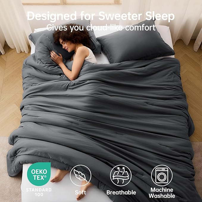 MUXHOMO Full Comforter Sets, All Season Ultra Soft Down Alternative Bedding - Image 2