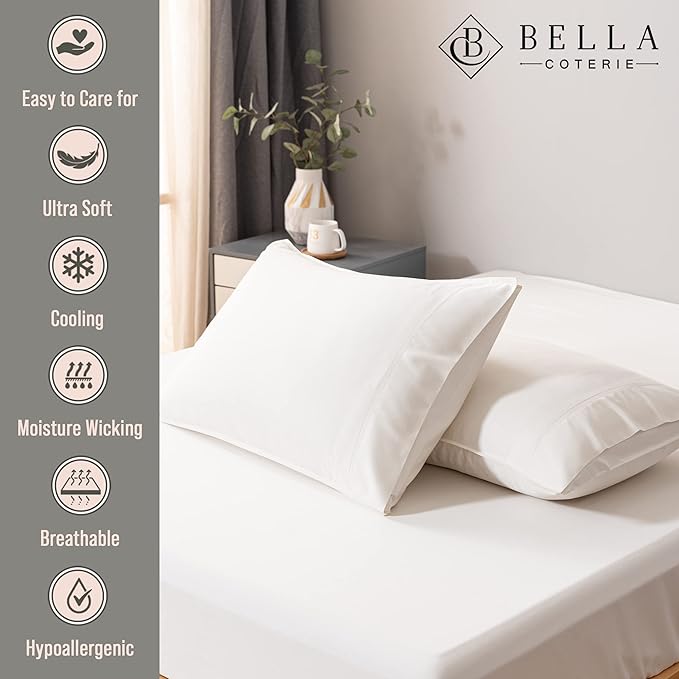 Bella Coterie | Luxury Bamboo Viscose Standard Size Pillowcase Set | 100% - Image 2