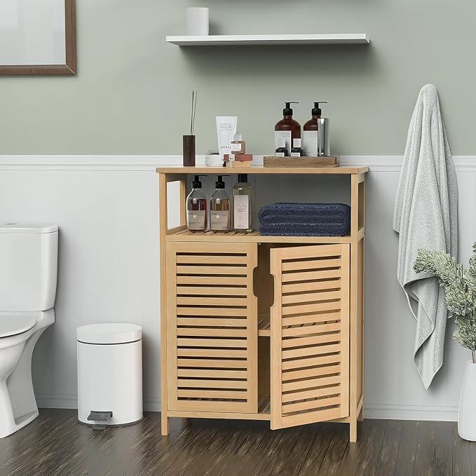 Bamboo Bathroom Storage Cabinet - Image 2