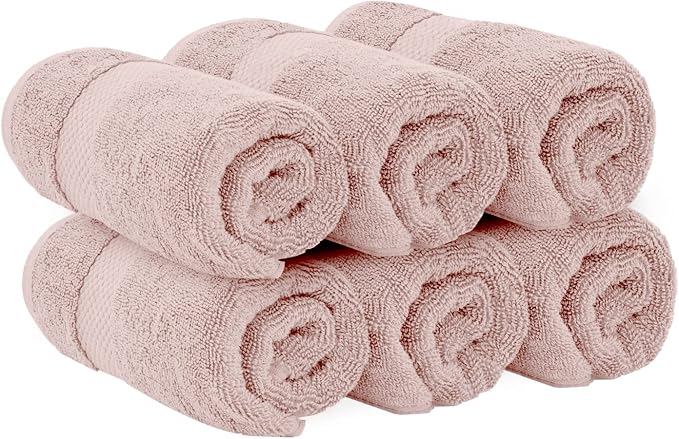 White Classic Luxury Pink Hand Towels - Image 3