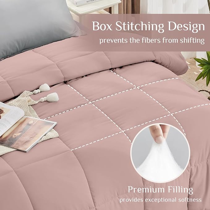 JOLLYVOGUE Twin Comforter Set, Ultra-Soft Bed in a Bag Twin Size 5 Pieces - Image 3