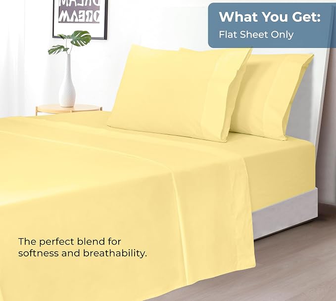 Royale Linens 100% Organic Cotton King Flat Sheet Only - Image 5
