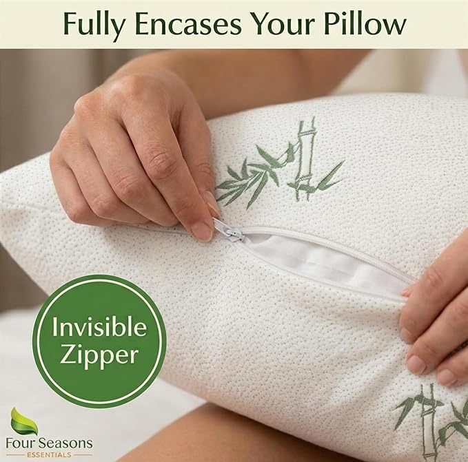 Four Seasons Essentials King Size Waterproof Pillow Protectors - Image 6