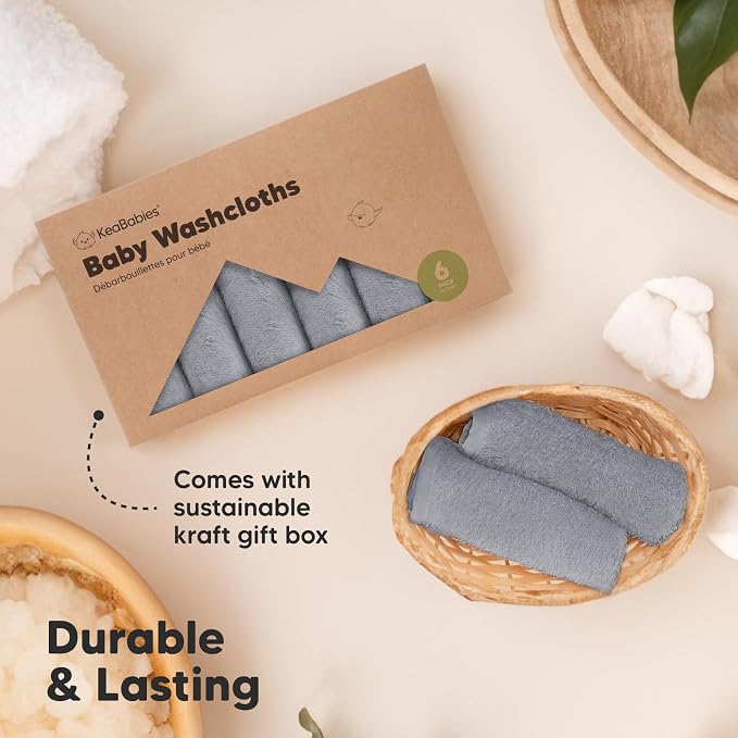 6-Pack Baby Washcloths – Soft Absorbent Viscose from Bamboo Washcloths - Image 7