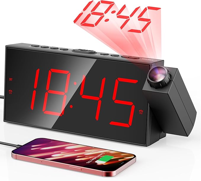 Mesqool Projection Alarm Clock, Digital Clock by Mesqool