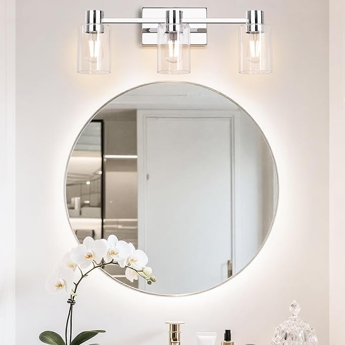 3-Light Modern Vanity Light Fixtures Over Mirror, Polished Chrome Bathroom - Image 7