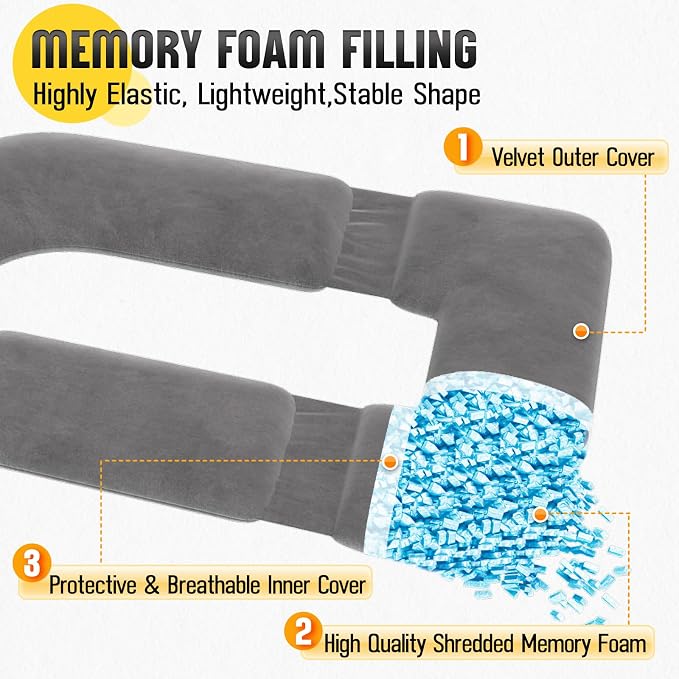 AS AWESLING Shredded Memory Foam Body Pillow, Pregnancy Pillows - Image 2