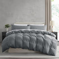 Nestl Grey Duvet Cover Queen Size by Nestl