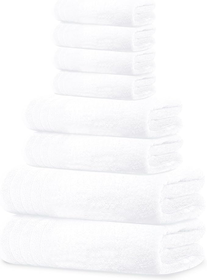 Tens Towels Pack of 8 Towels Set, 2 Extra Large Bath, 2 Hand, 4 Washcloths by TensTowels