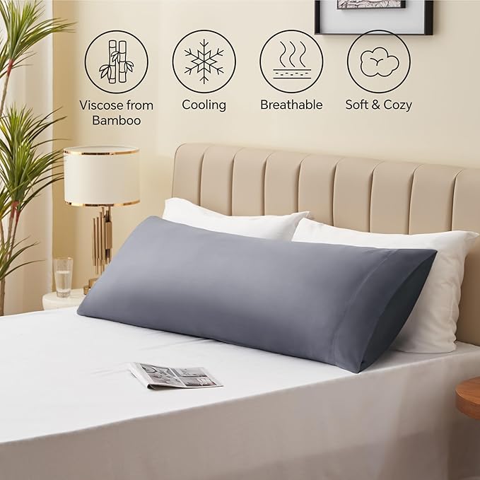 BEDELITE Body Pillow Cover, Rayon Made from Bamboo, Cooling Body Pillow - Image 5