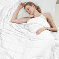 White Weighted Blanket for Adults 15lbs, Queen Size Cooling Heavy Throw Blanket by BETU