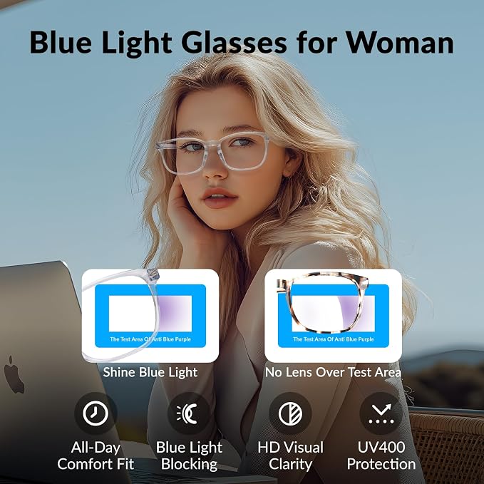 Blue Light Glasses for Woman Men | 99% Blue Light Blocking Glasses for Computer - Image 2