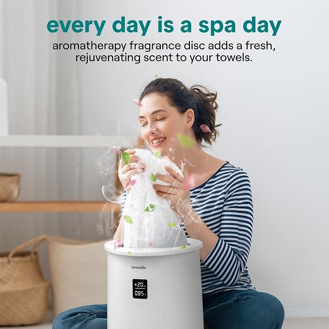 SereneLife Digital Display Bucket Towel Warmers, Luxury Towel Heater Gifts - Image 3