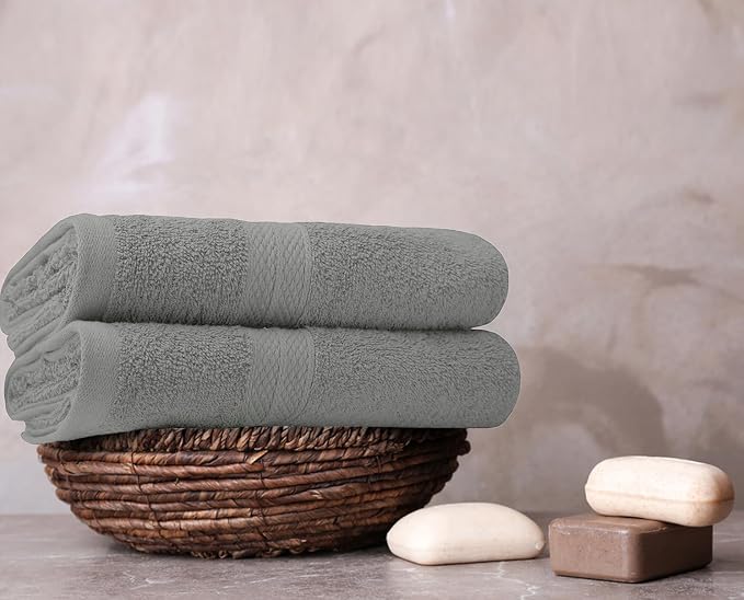 Avalon Towels Bath Towels for Bathroom 100% Cotton Silver Bathroom Towels Pack - Image 2