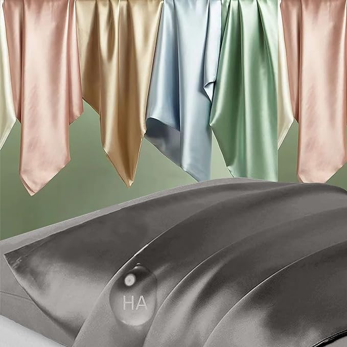 Silk Pillowcase 2 Pack, Natural Mulberry Silk Pillow Case, Anti Acne Silk - Image 2