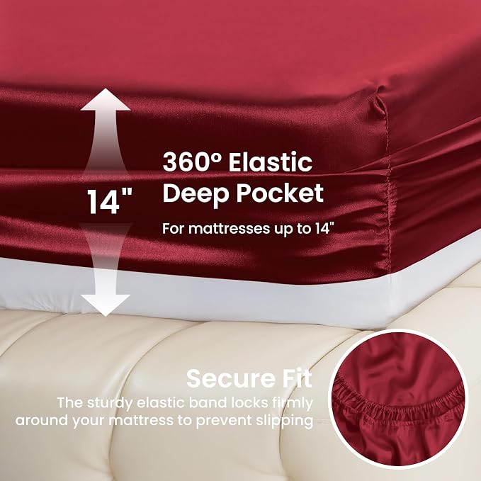 Love's cabin Twin Satin Sheets Sets - Image 4