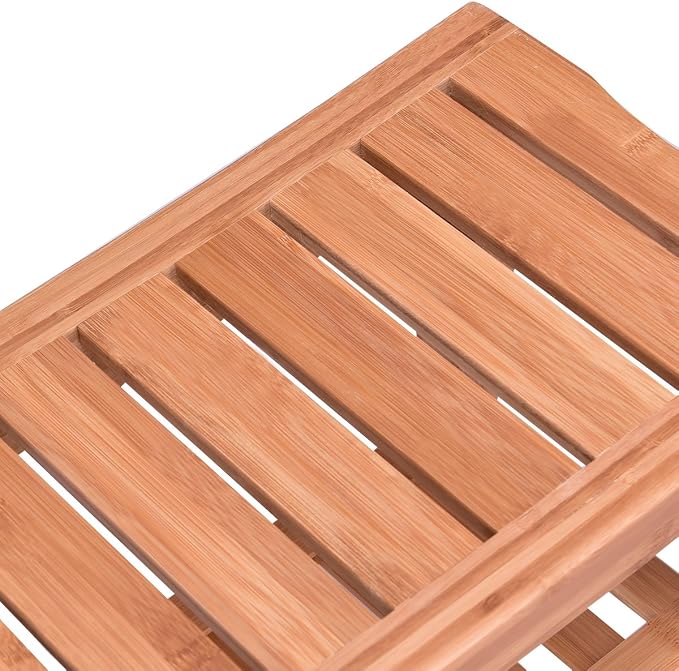 Giantex Bamboo Shower Bench Seat - Image 9