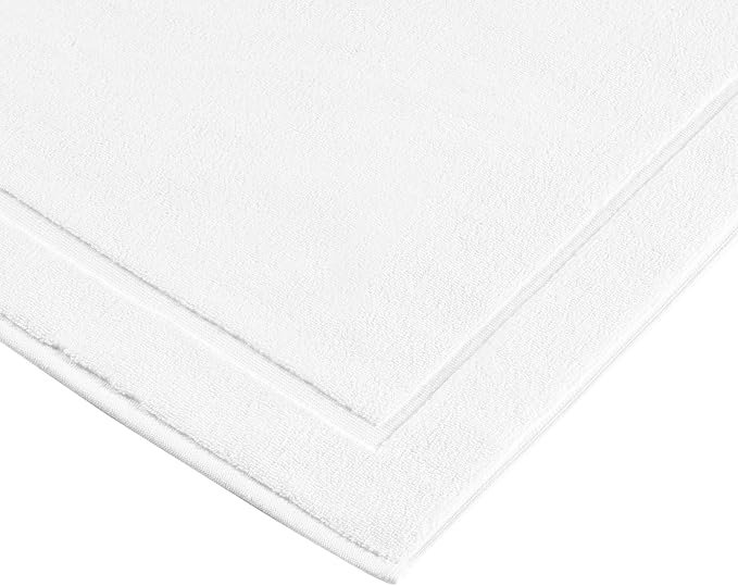Hawmam Linen White Bath Mats, 21 x 34 inches, Banded Design, Highly Absorbent - Image 6