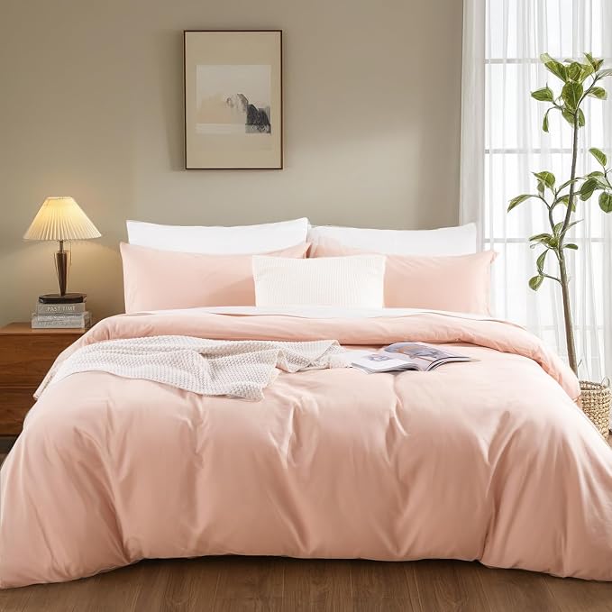 NEXHOME PRO Duvet Cover Set Oversized Queen 92"x98" Linen Look Textured Organic - Image 2
