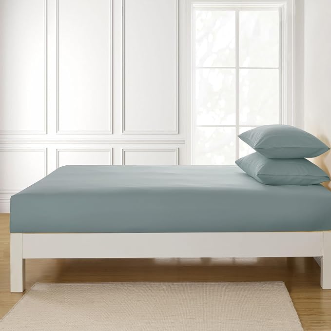 Twin Fitted Sheet Only with Full Elastic & Built in Corner Sheet Straps to - Image 4