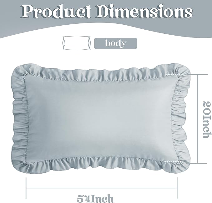 KKJIAF Ruffle Body Pillow Cases Set of 1, Ruffled Pillow Covers - Image 3