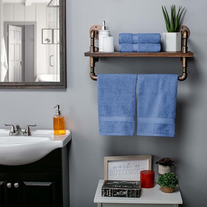 SUPERIOR Egyptian Cotton Pile Hand Towel Set of 4, Ultra Soft Luxury Towels - Image 5