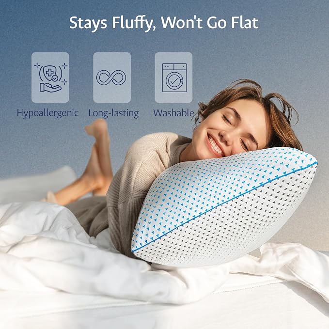 Adjustable Cooling Gel Memory Foam Pillows Queen Size - Image 9