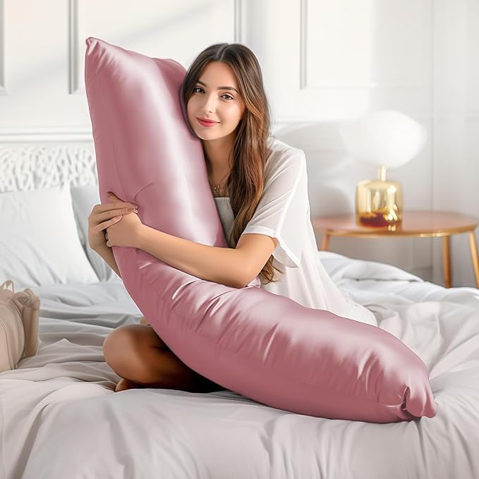 BEDELITE Satin Body Pillow Cover 2 Pack, Super Soft and Cooling Body Pillow - Image 3