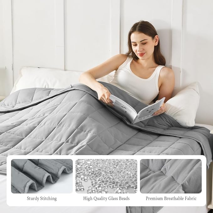 Topblan Weighted Blanket 10 pounds, Soft Cooling Weighted Blanket Twin Size - Image 5