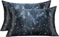MANSPHIL 2 Pack Silk Pillowcase Queen Black Stars Pattern, 6A Grade 22 Momme by MANSPHIL