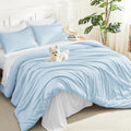 Litanika Comforters Light Blue California King Size, 3 Pieces Cal King by Litanika