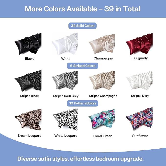 MR&HM Satin Body Pillow Cover, Soft and Breathable Body Pillow Case - Image 8