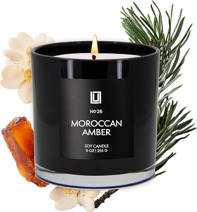 Lulu Candles | Moroccan Amber | Smells Musky & Floral | Luxury Scented Soy Jar by LULUCANDLES