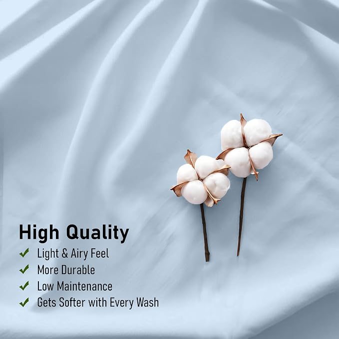 RUVANTI 100% Cotton Sheets – Twin XL Size Percale Bedding, Cooling & Breathable - Image 5
