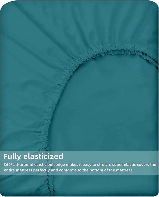 HBHLFZ Full Fitted Sheet Only, Soft Breathable Bottom Sheet - Image 5