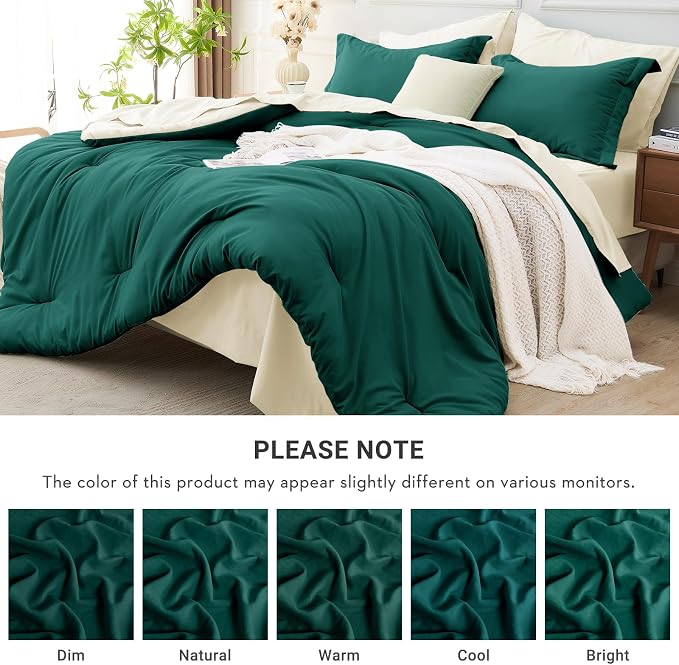 MUXHOMO 7 Pieces King Comforter Set, Soft Bed in a Bag King Size, All Season - Image 6