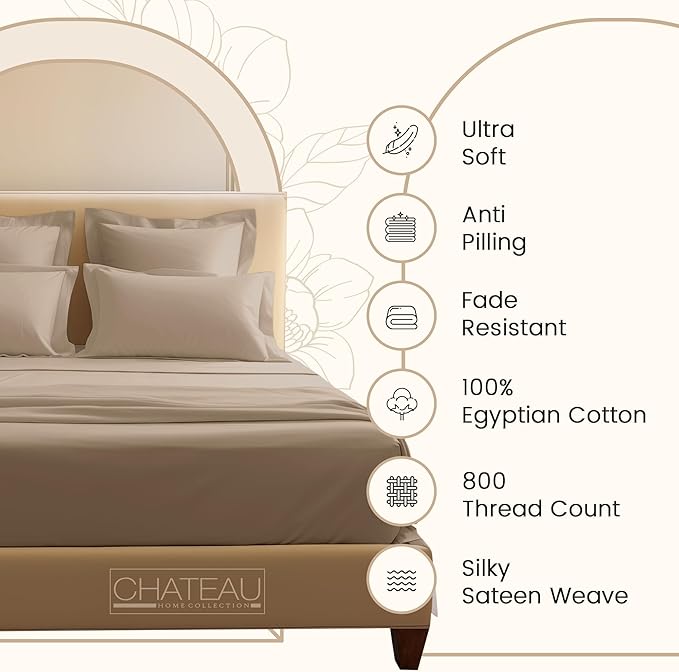 King Sheet Set, 100% Cotton Bed Sheets King Size Sheets 15" Deep Pocket Set - Image 3