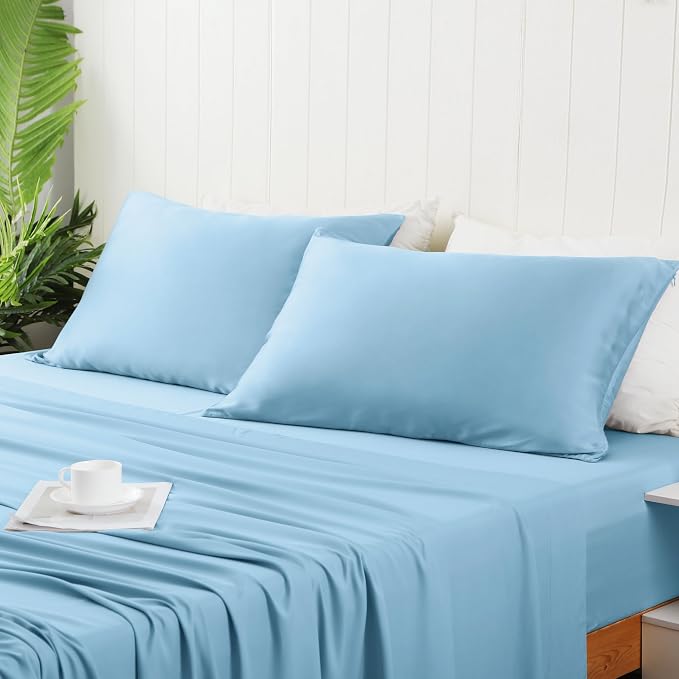 2 Pack Cooling Pillow Cases, Viscose Derived from Bamboo Pillow Protectors King - Image 6