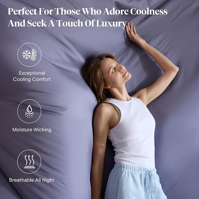 LuxClub King Size Sheets Set, 100% Rayon Derived from Bamboo Cooling Sheets - Image 4