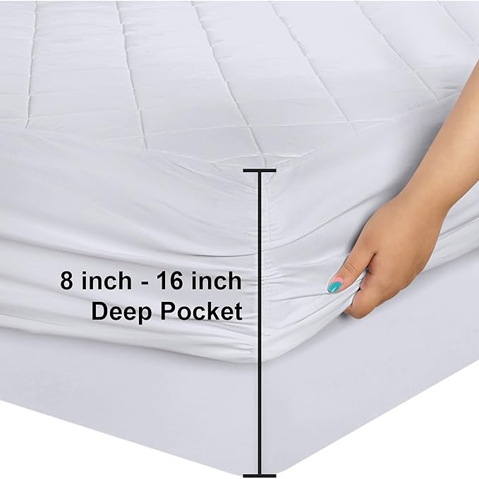 Utopia Bedding 2 Pack Quilted Fitted Mattress Pad, Twin XL Size, Elastic Fitted - Image 3